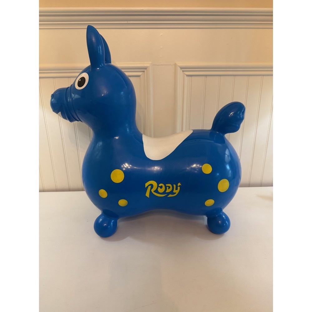 VTG 1984 Ledraplastic Rody Bounce Horse Blue Inflatable Made In Italy